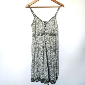 Faded Glory Green and White Paisly Sundress Size S 4/6